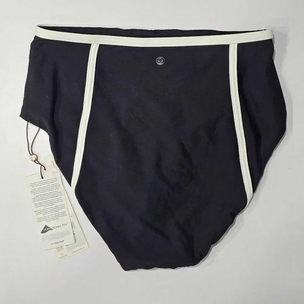 Calia Tipped High Rise Bikini Swim Bottoms - Picture 6 of 8
